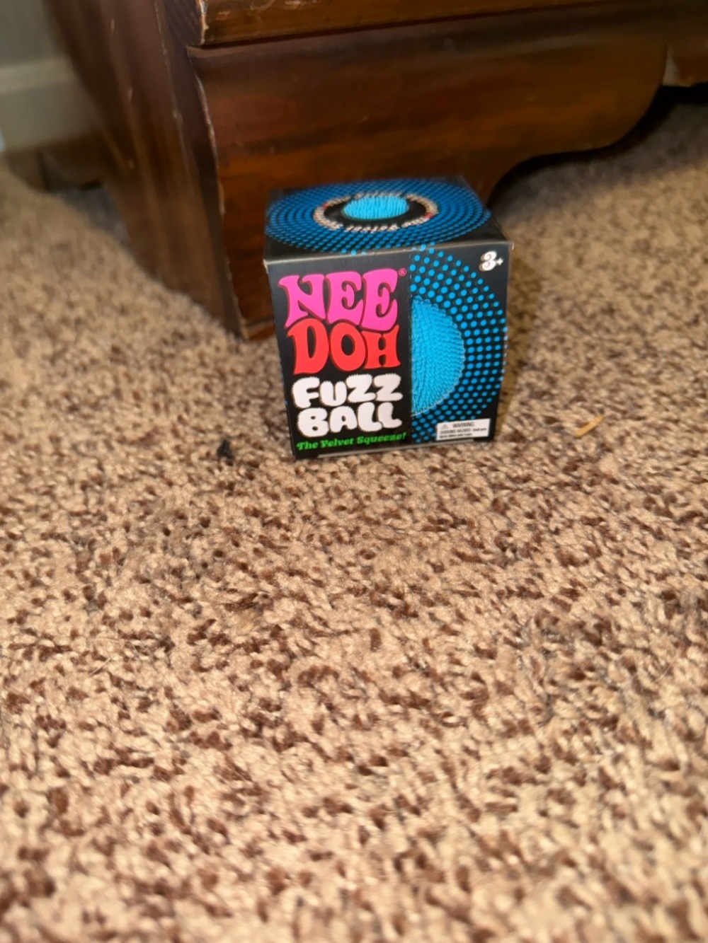 Needoh Blue Fuzz Ball Squishy